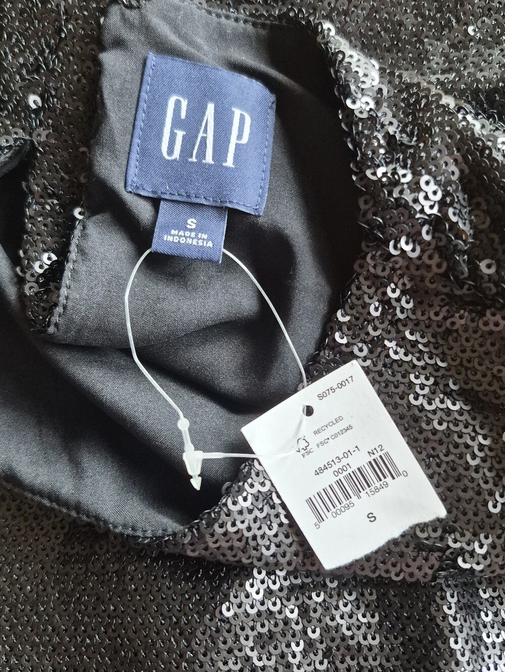 GAP Dress Mini Sequin Party Cocktail Black Dress Size Small - Picture 5 of 10
